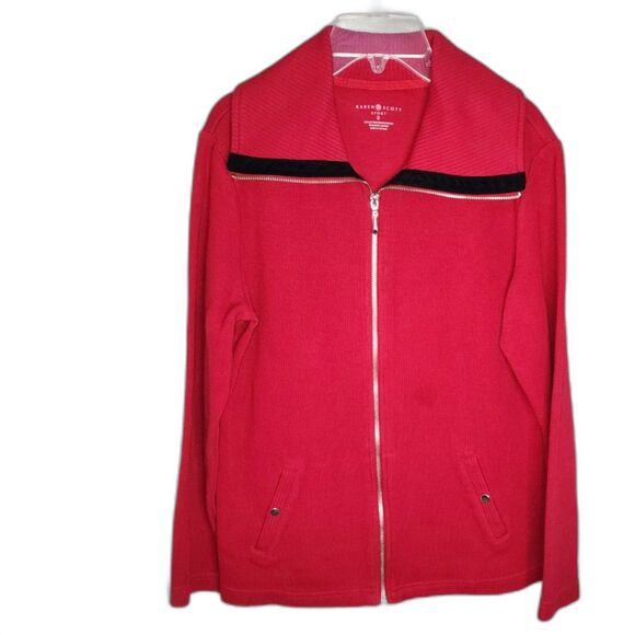 Karen Scott Sport Women's Casual Red Zip Up Jacket Size S - Picture 1 of 4